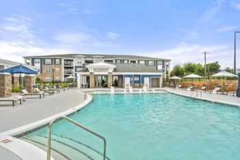 Sparkling swimming pool at hawthorne at the glen in concord, nc